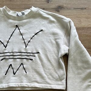 Adidas Cream Graphic Crop Top